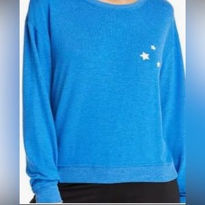 Spiritual gangster savasana stars sweatshirt, blue size m